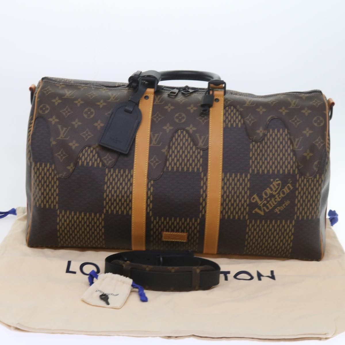 Louis Vuitton Keepall Bandouliere 50 Brown Canvas Travel Bag (Pre-Owned) Size ONE SIZE - 8 Thumbnail