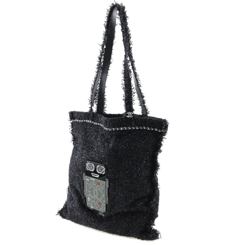 Chanel Coco Mark Black Tweed Tote Bag (Pre-Owned) Size ONE SIZE - 3 Thumbnail