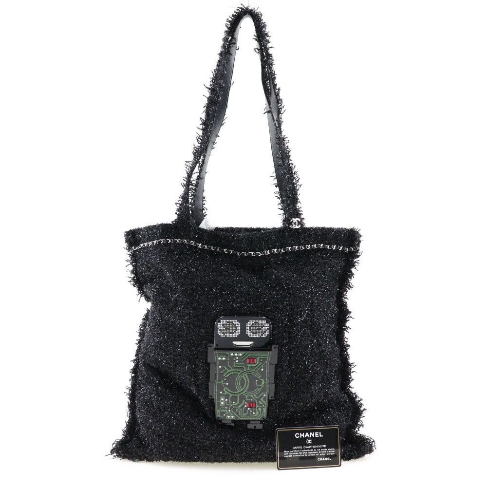 Chanel Coco Mark Black Tweed Tote Bag (Pre-Owned) Size ONE SIZE - 6 Thumbnail