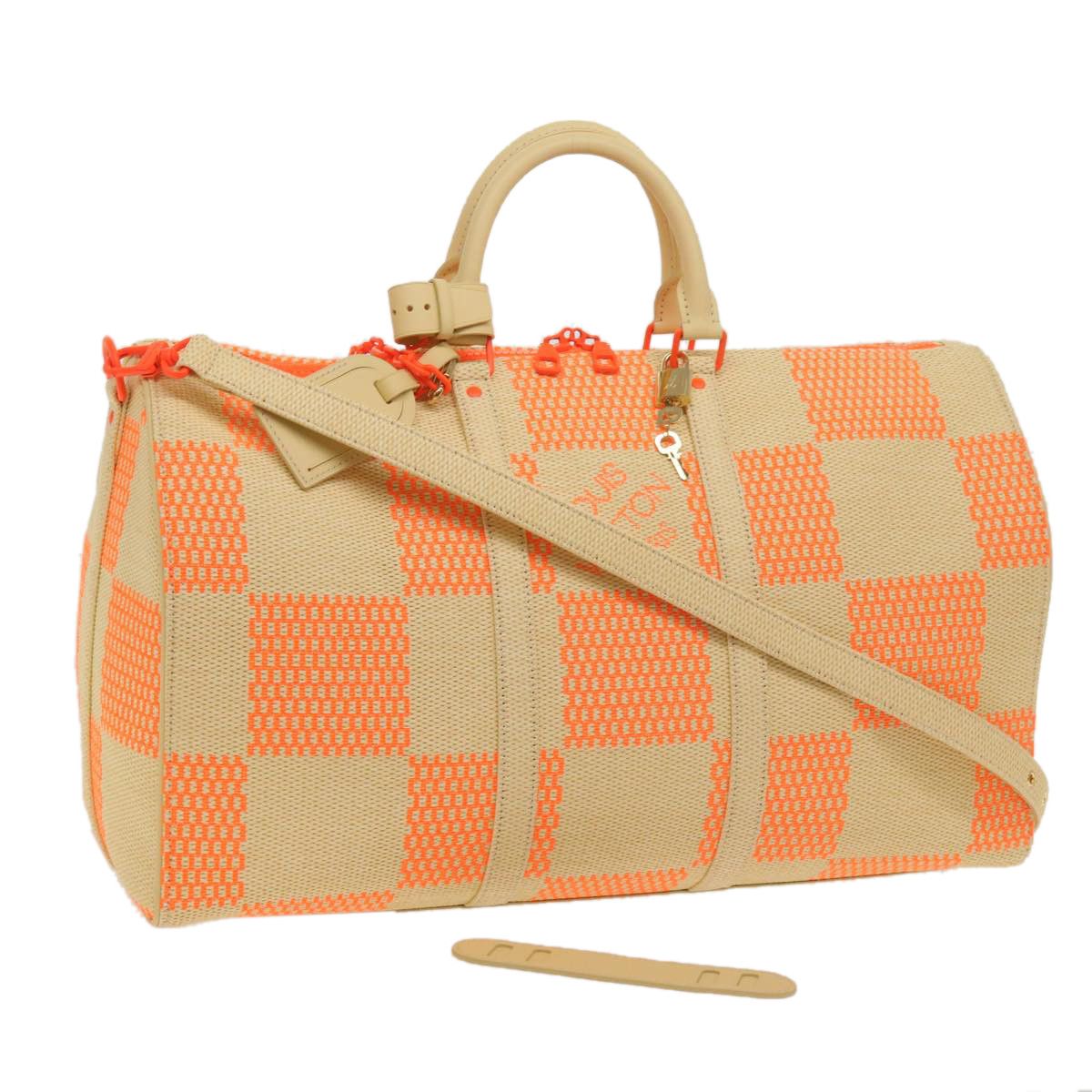 Louis Vuitton Keepall Bandouliere 50 Orange Canvas Travel Bag (Pre-Owned) Size ONE SIZE - 7 Thumbnail