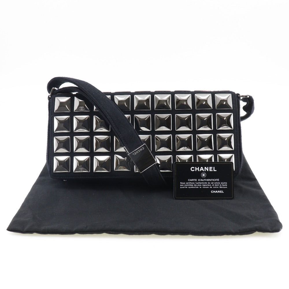 Chanel Chocolate Bar Black Cotton Shoulder Bag (Pre-Owned) Size ONE SIZE - 7 Thumbnail