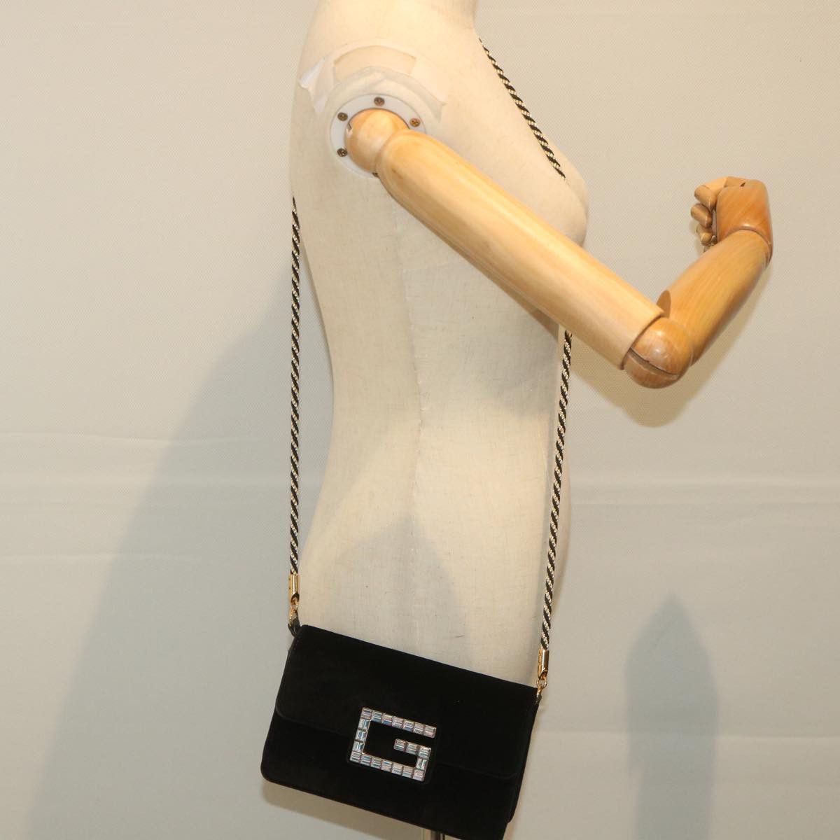 Gucci -- Black Velvet Shoulder Bag (Pre-Owned) Size ONE SIZE - 7 Thumbnail