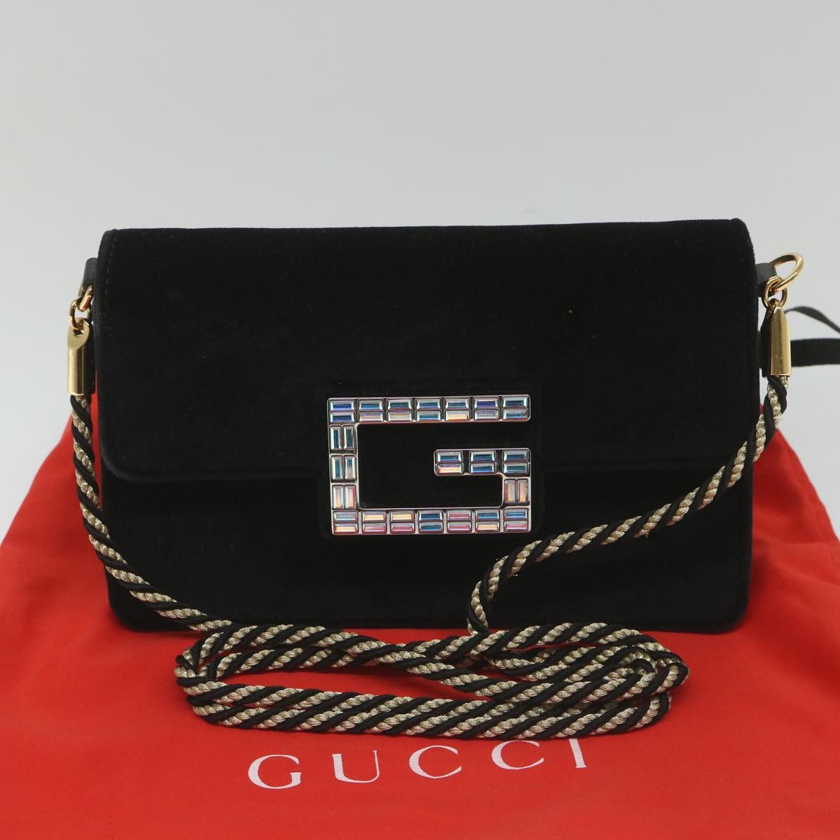 Gucci -- Black Velvet Shoulder Bag (Pre-Owned) Size ONE SIZE - 8 Thumbnail