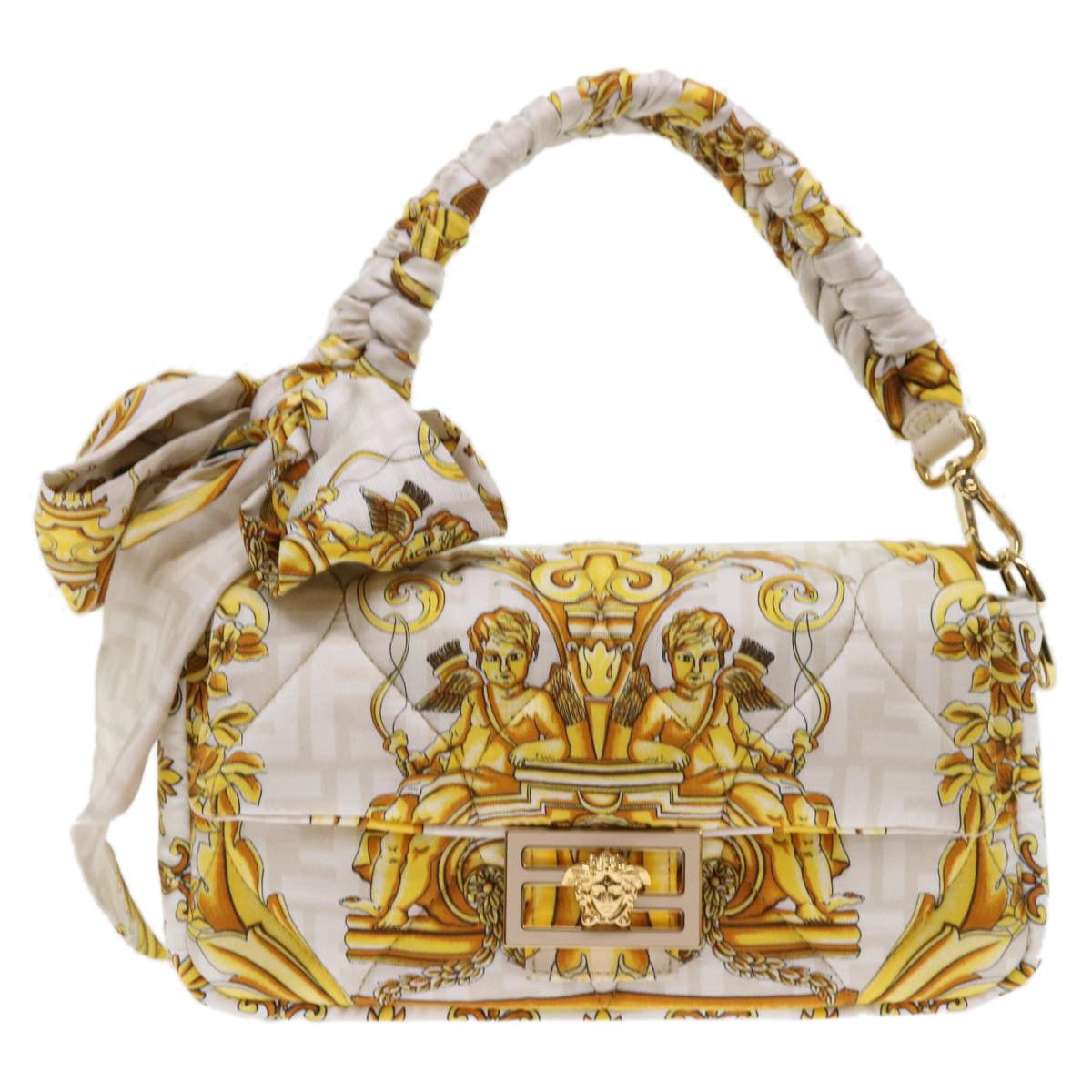 Fendi Baguette White Polyester Shoulder Bag (Pre-Owned) Size ONE SIZE - 12 Thumbnail