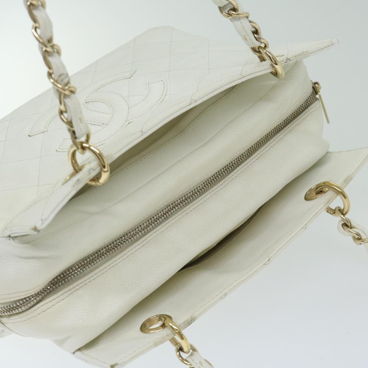Chanel Shopping White Leather Shoulder Bag (Pre-Owned) Size ONE SIZE - 11 Thumbnail