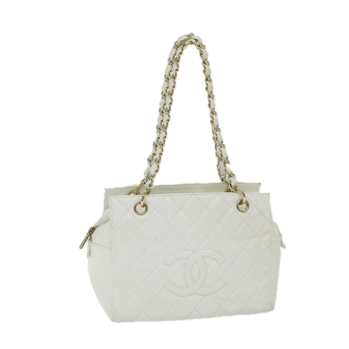 Chanel Shopping White Leather Shoulder Bag (Pre-Owned) Size ONE SIZE - 4 Thumbnail