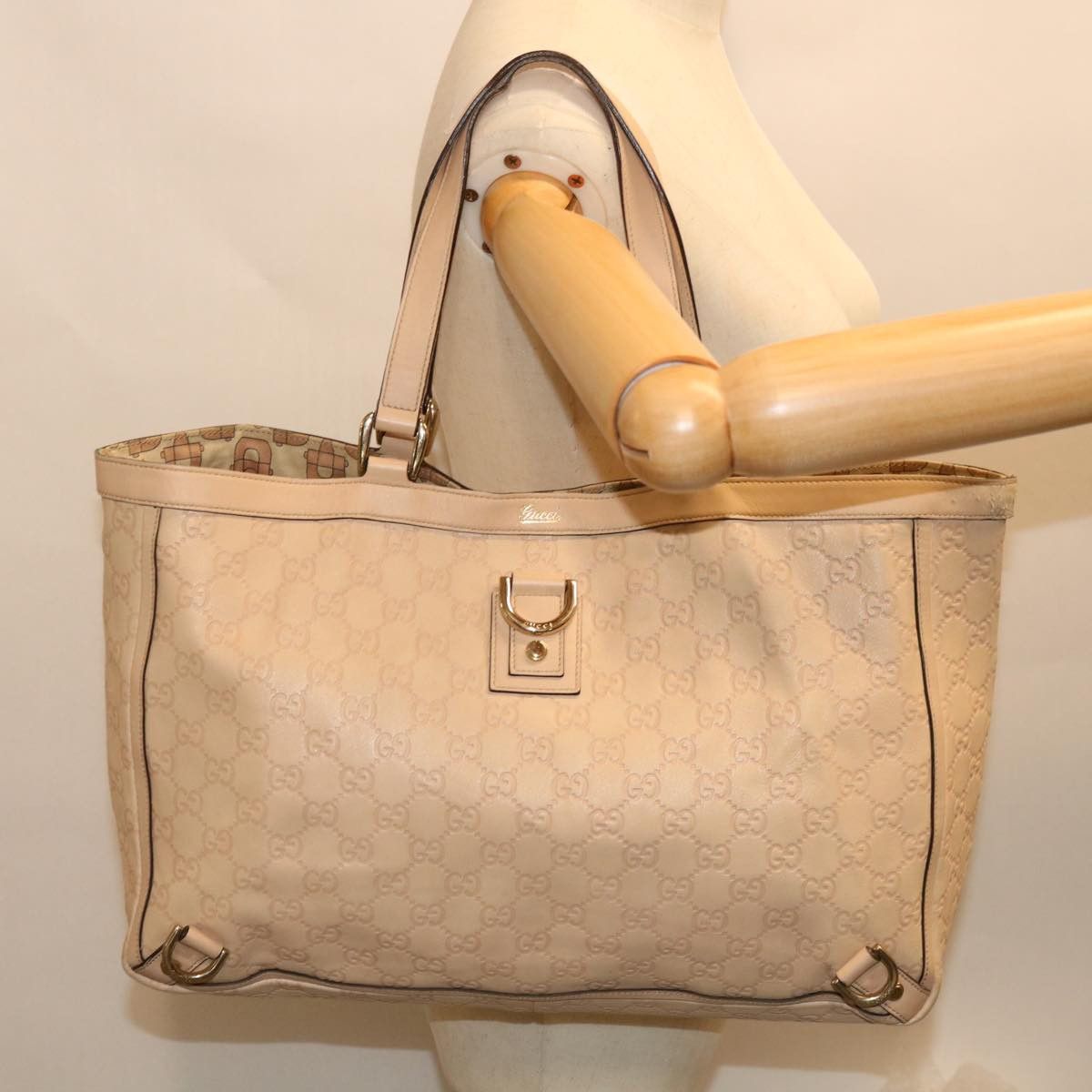 Gucci Gg Canvas Beige Canvas Tote Bag (Pre-Owned) Size ONE SIZE - 7 Thumbnail