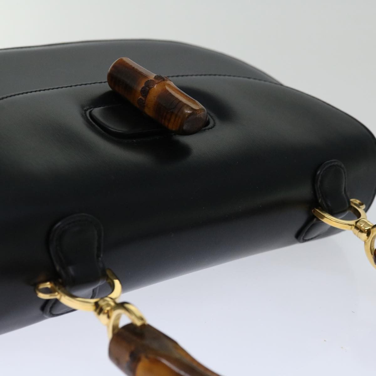 Gucci Bamboo Black Leather Handbag (Pre-Owned) Size ONE SIZE - 12 Thumbnail
