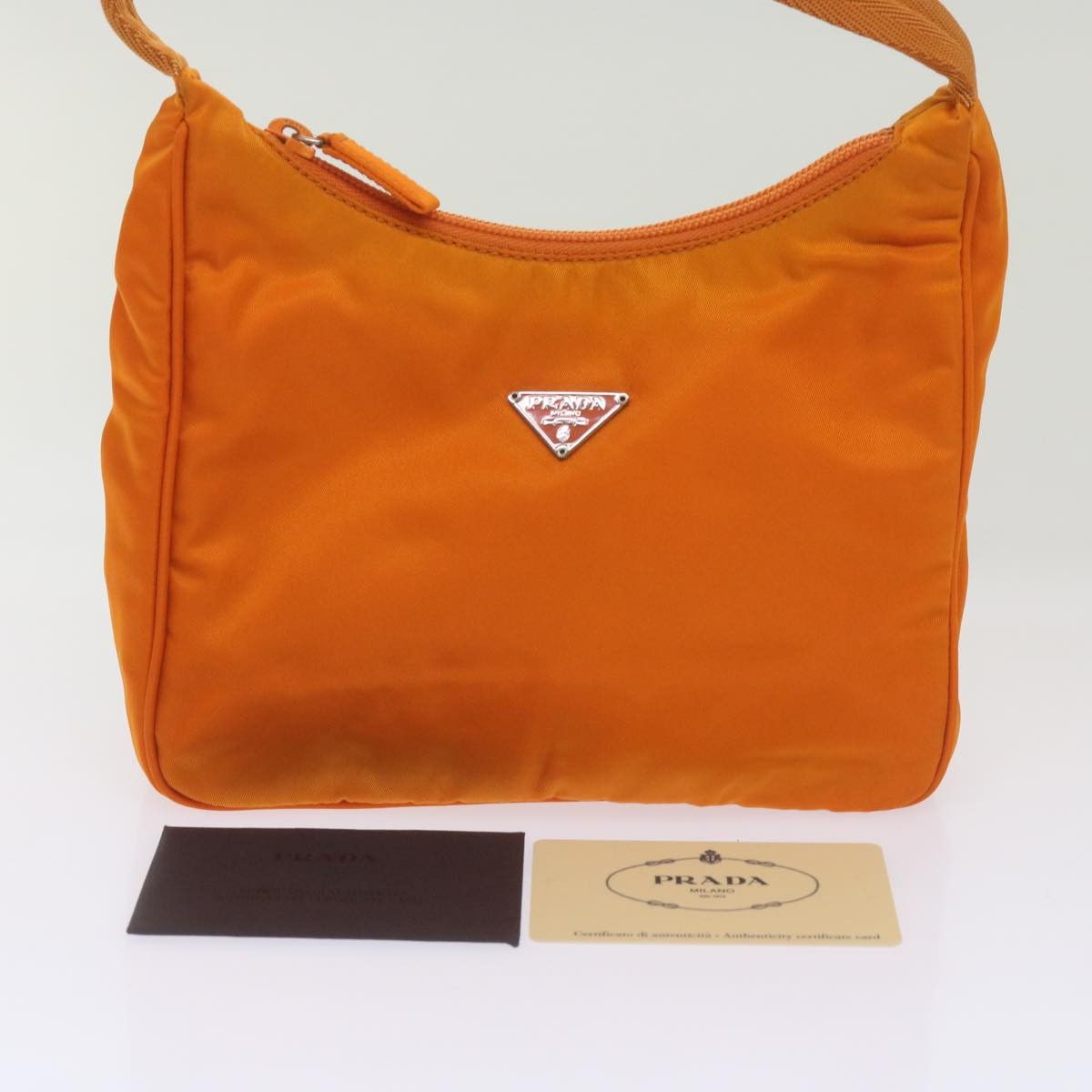 Prada Tessuto Orange Synthetic Handbag (Pre-Owned) Size ONE SIZE - 9 Thumbnail