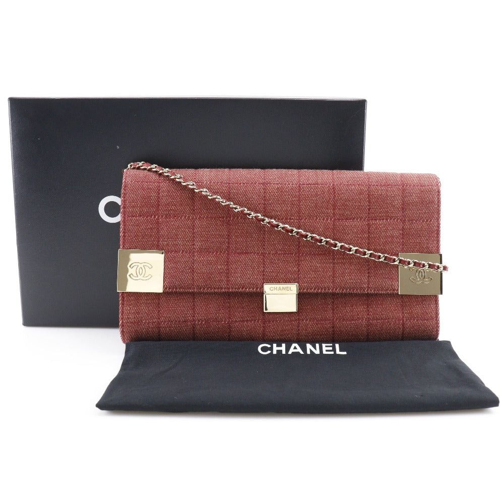 Chanel Chocolate Bar Red Canvas Shoulder Bag (Pre-Owned) Size ONE SIZE - 7 Thumbnail