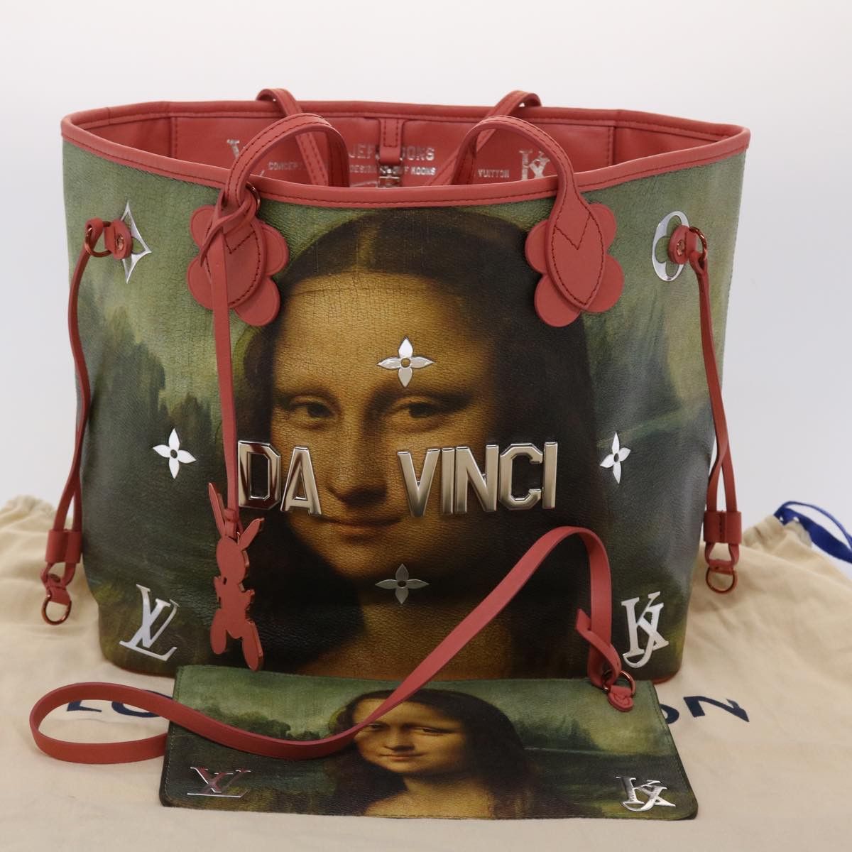 Louis Vuitton Neverfull Pink Leather Tote Bag (Pre-Owned) Size ONE SIZE - 7 Thumbnail