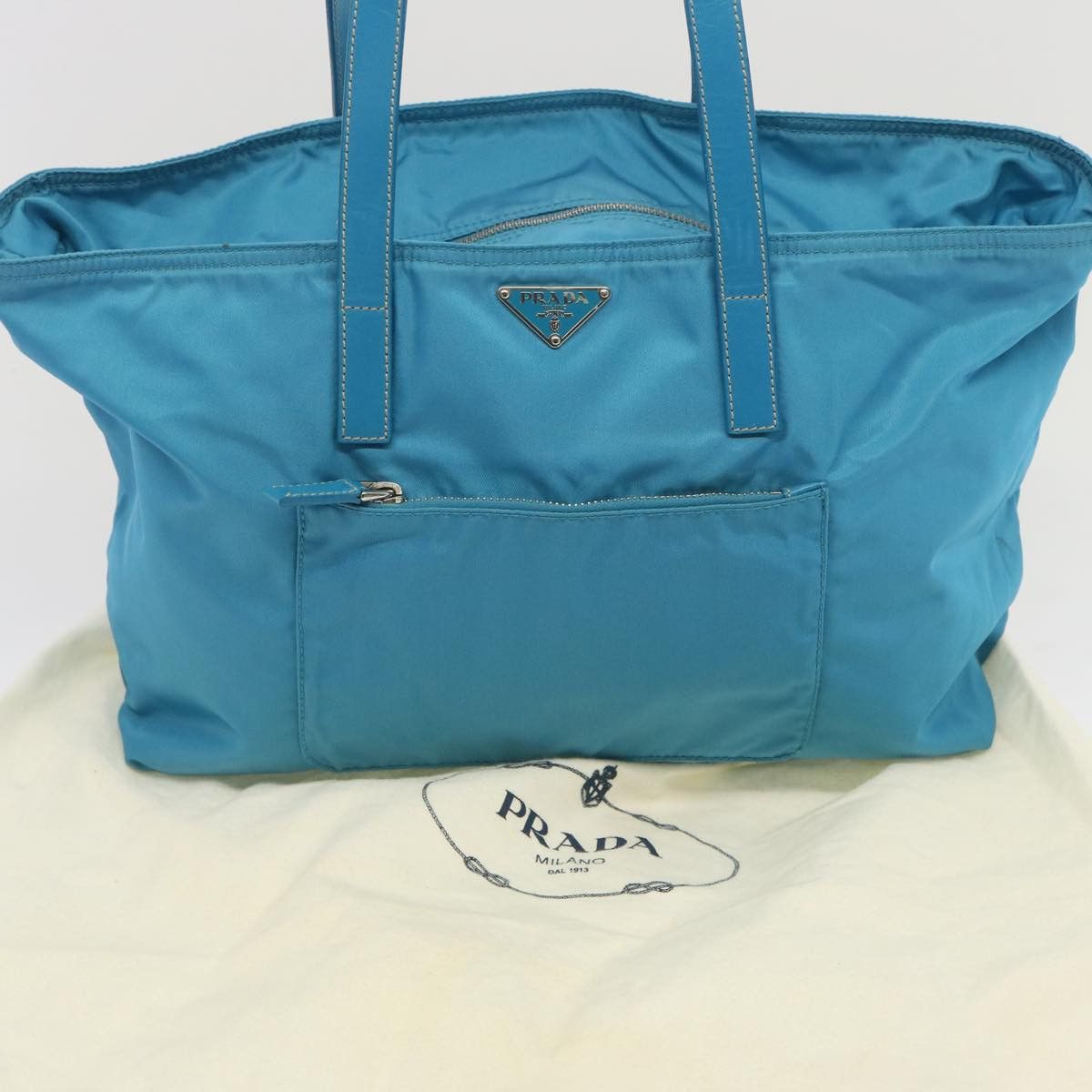 Prada Blue Synthetic Tote Bag (Pre-Owned) Size ONE SIZE - 9 Thumbnail