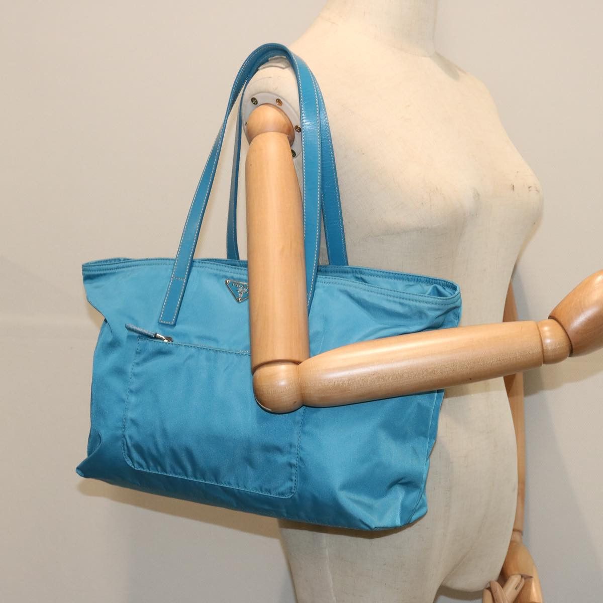 Prada Blue Synthetic Tote Bag (Pre-Owned) Size ONE SIZE - 8 Thumbnail
