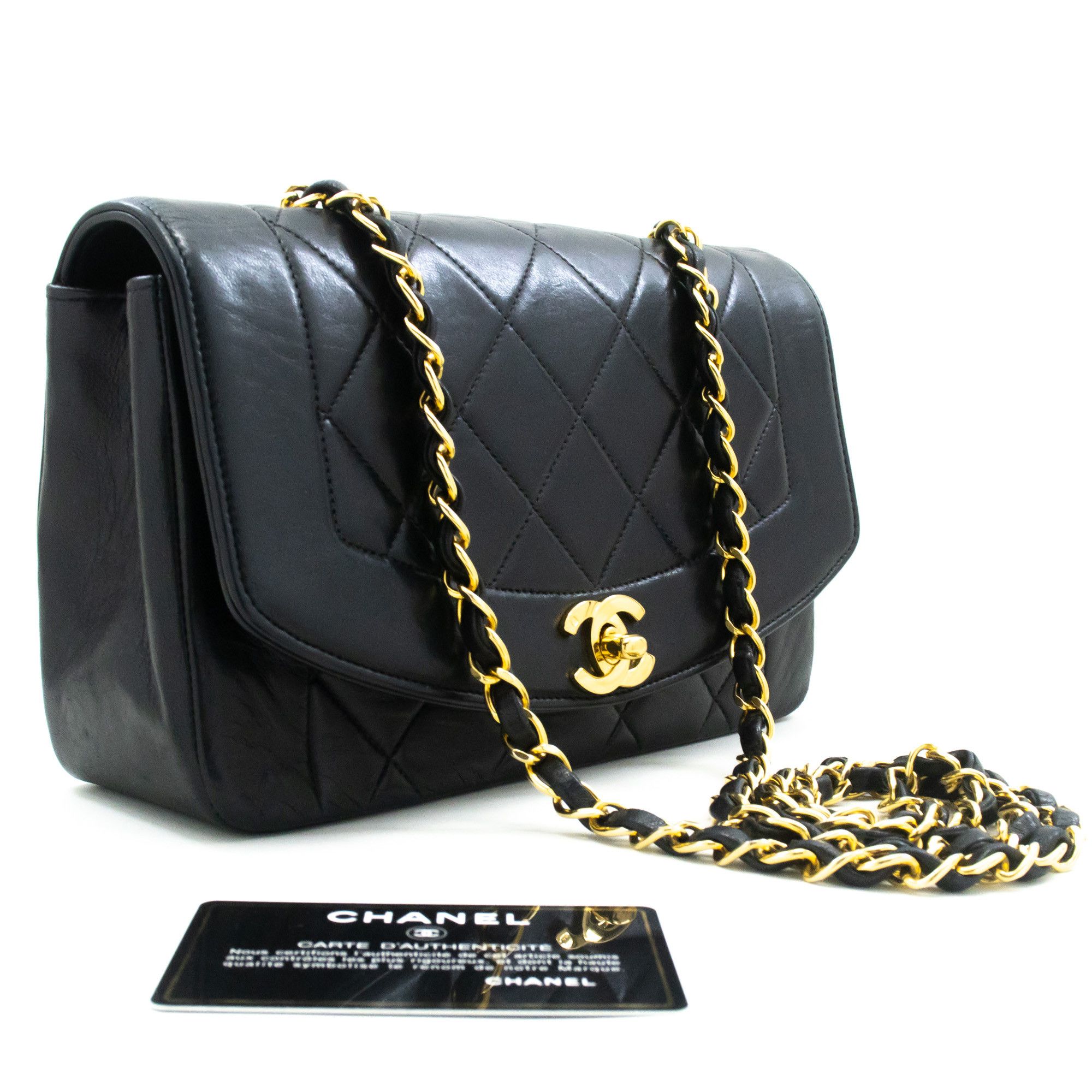 Chanel Diana Black Leather Shoulder Bag (Pre-Owned) Size ONE SIZE - 9 Thumbnail