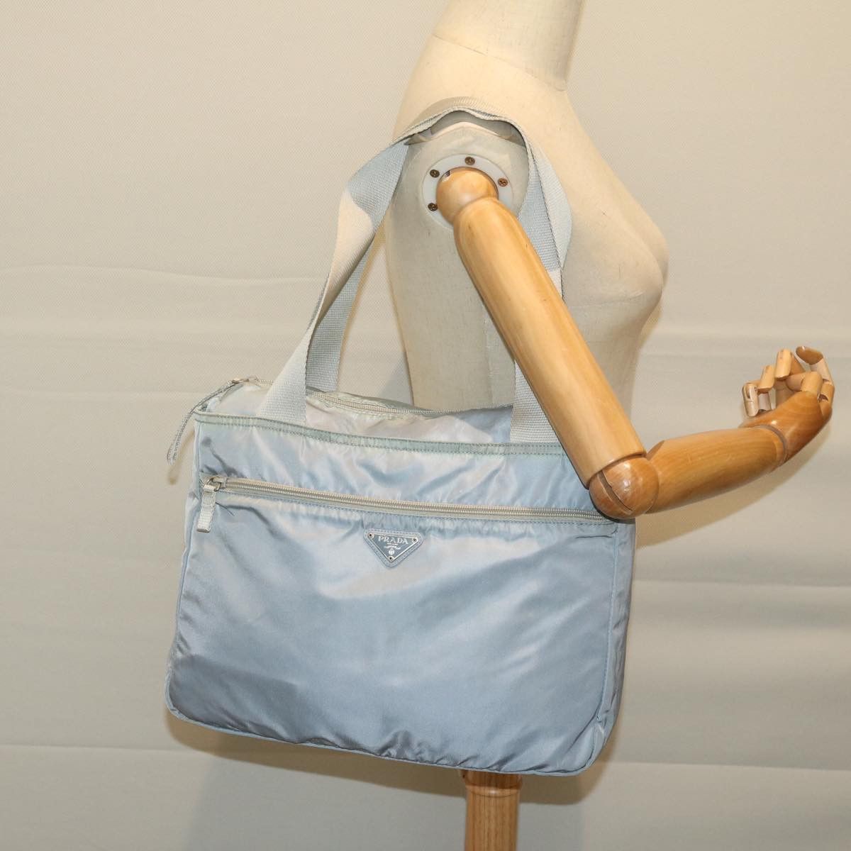 Prada Tessuto Blue Synthetic Tote Bag (Pre-Owned) Size ONE SIZE - 7 Thumbnail