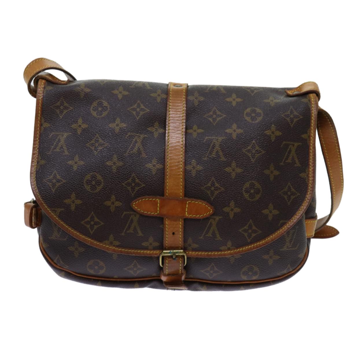 Louis Vuitton Saumur Brown Canvas Shoulder Bag (Pre-Owned) Size ONE SIZE - 11 Thumbnail