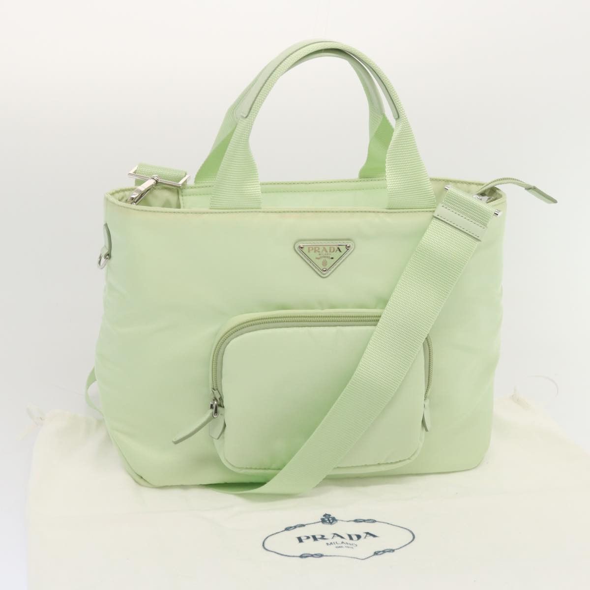 Prada Tessuto Blue Synthetic Handbag (Pre-Owned) Size ONE SIZE - 9 Thumbnail