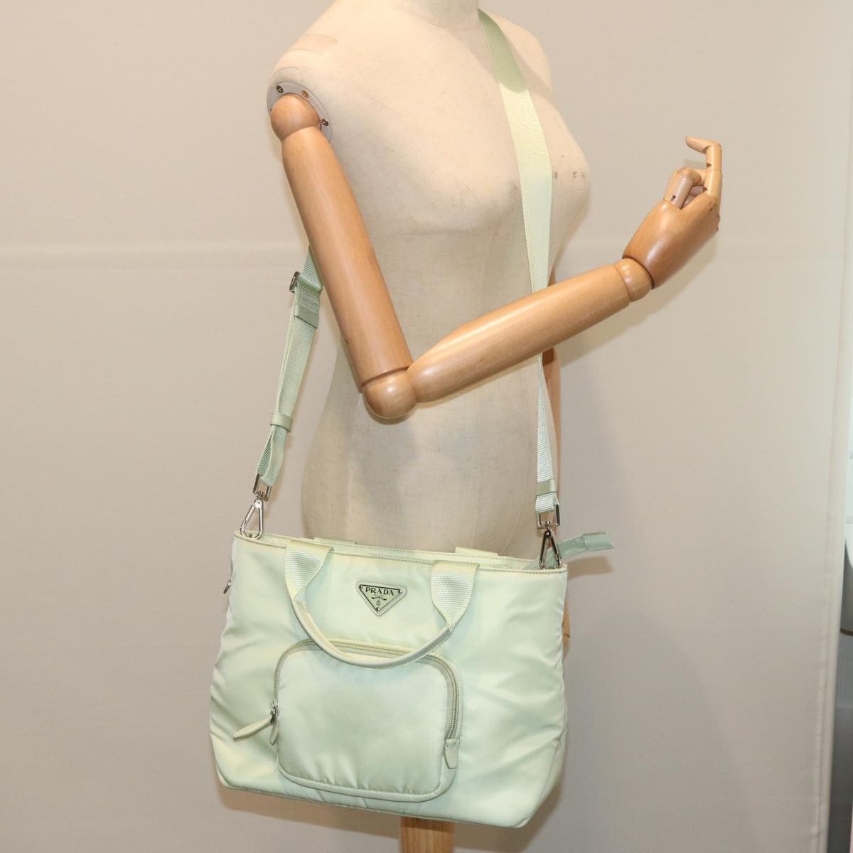 Prada Tessuto Blue Synthetic Handbag (Pre-Owned) Size ONE SIZE - 7 Thumbnail