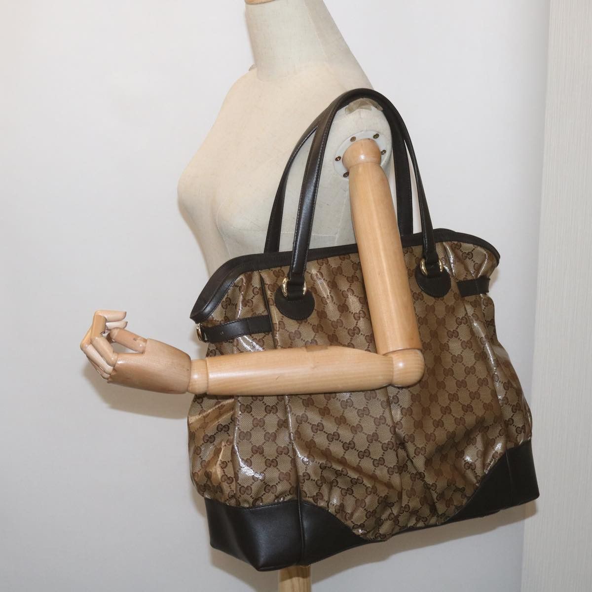 Gucci Gg Crystal Beige Canvas Tote Bag (Pre-Owned) Size ONE SIZE - 7 Thumbnail