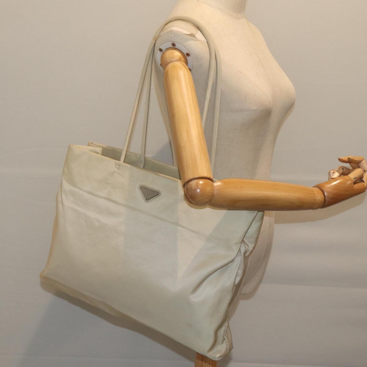 Prada Tessuto Beige Synthetic Tote Bag (Pre-Owned) Size ONE SIZE - 8 Thumbnail
