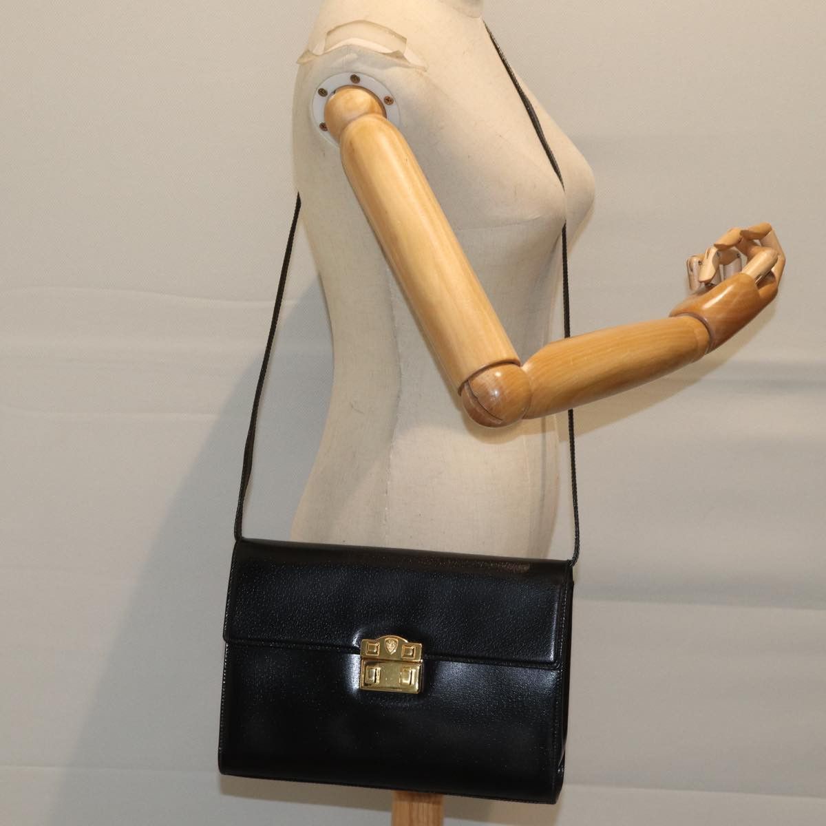 Gucci Black Leather Shoulder Bag (Pre-Owned) Size ONE SIZE - 7 Thumbnail