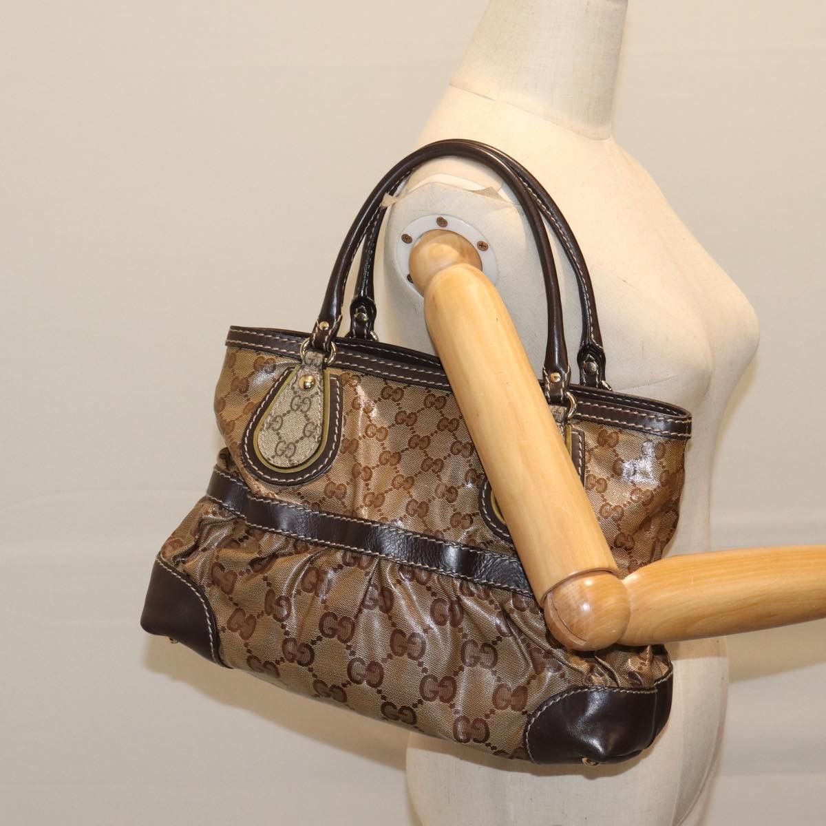 Gucci Gg Crystal Beige Canvas Handbag (Pre-Owned) Size ONE SIZE - 7 Thumbnail