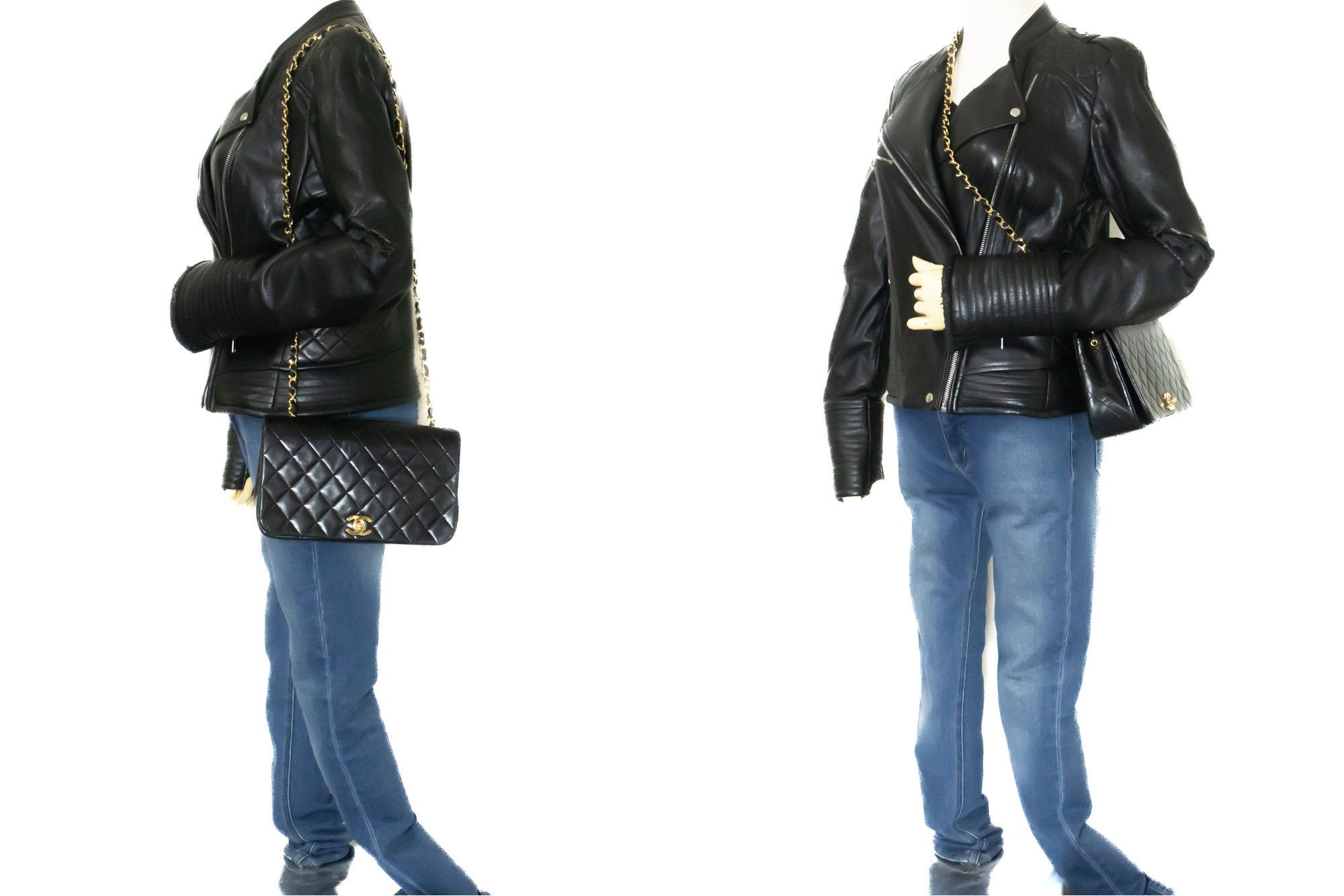 Chanel Full Flap Black Leather Shoulder Bag (Pre-Owned) Size ONE SIZE - 7 Thumbnail