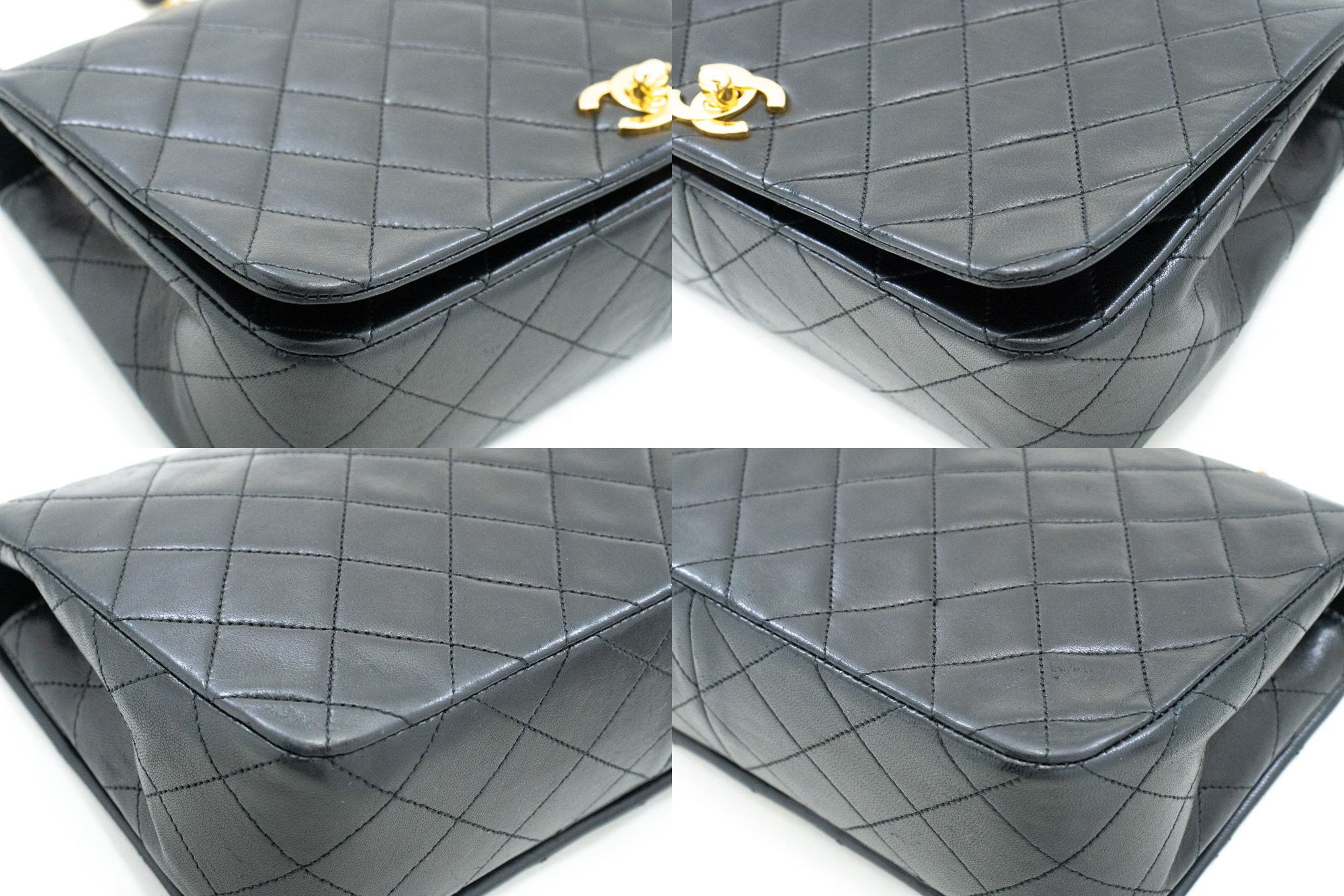 Chanel Full Flap Black Leather Shoulder Bag (Pre-Owned) Size ONE SIZE - 9 Thumbnail