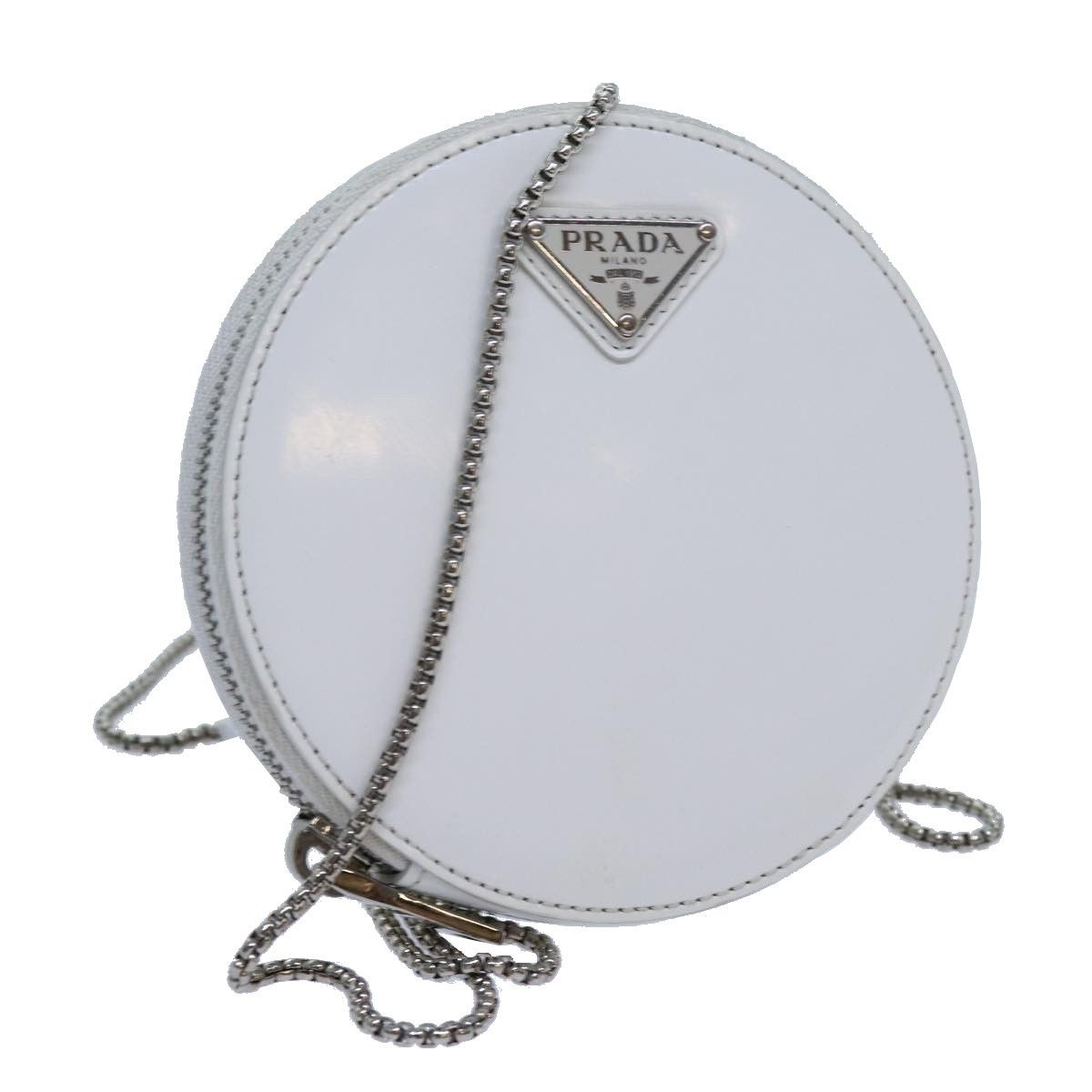 Prada Saffiano White Patent Leather Shoulder Bag (Pre-Owned) Size ONE SIZE - 11 Thumbnail