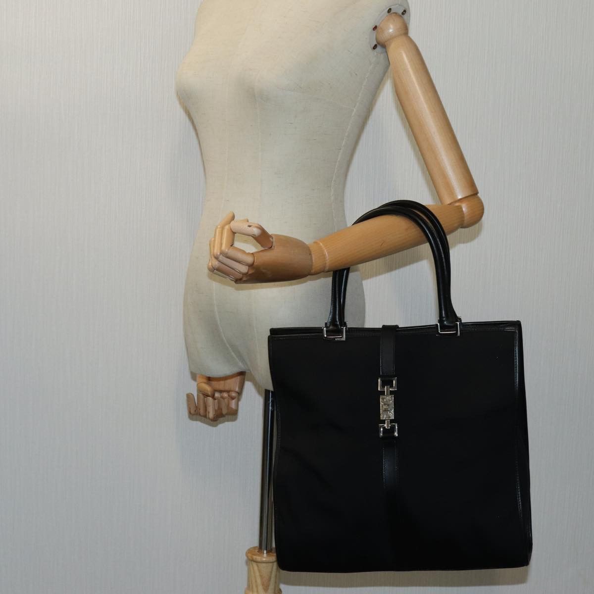 Jackie Black Synthetic Tote Bag (Pre-Owned)