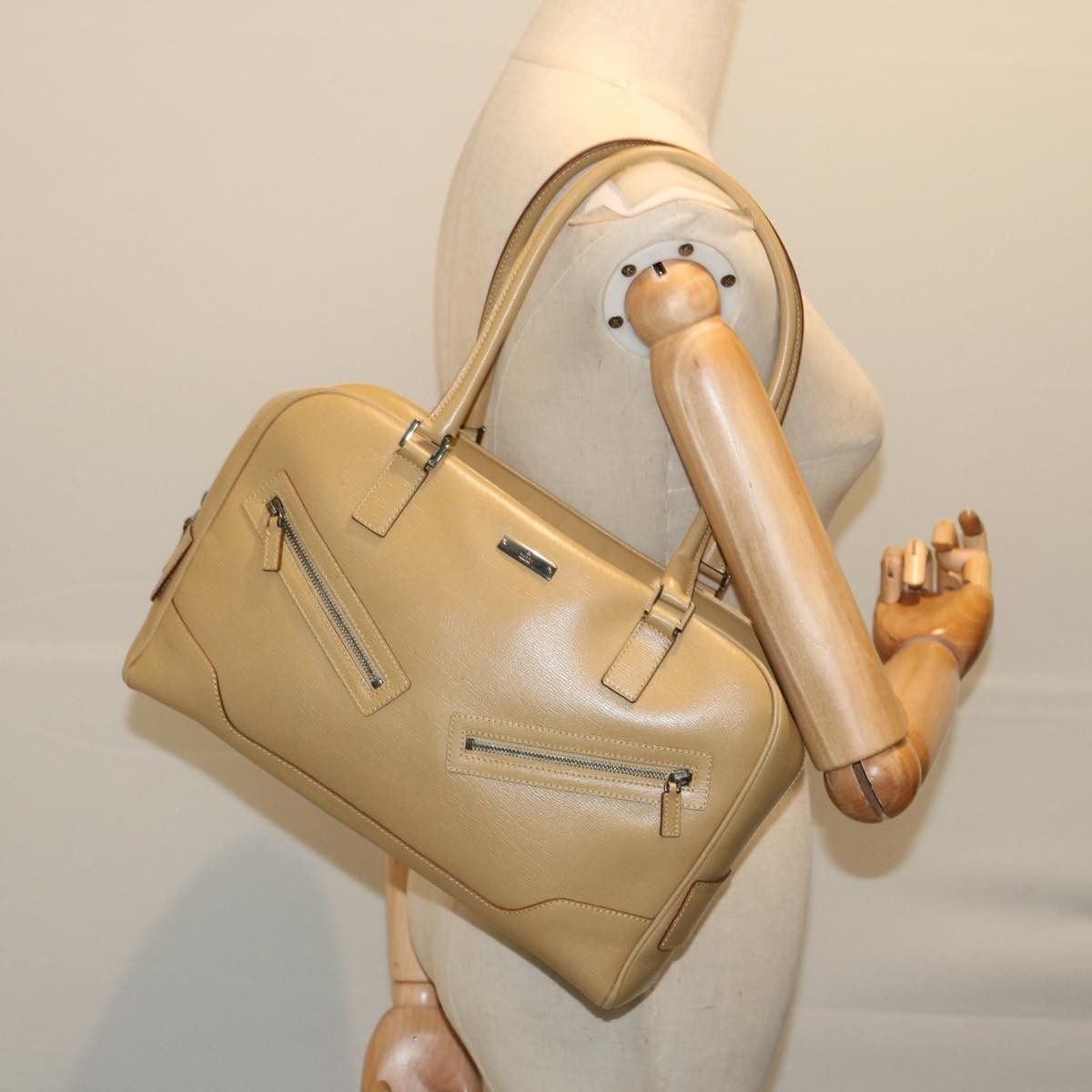 Gucci Jackie Beige Leather Handbag (Pre-Owned) Size ONE SIZE - 7 Thumbnail