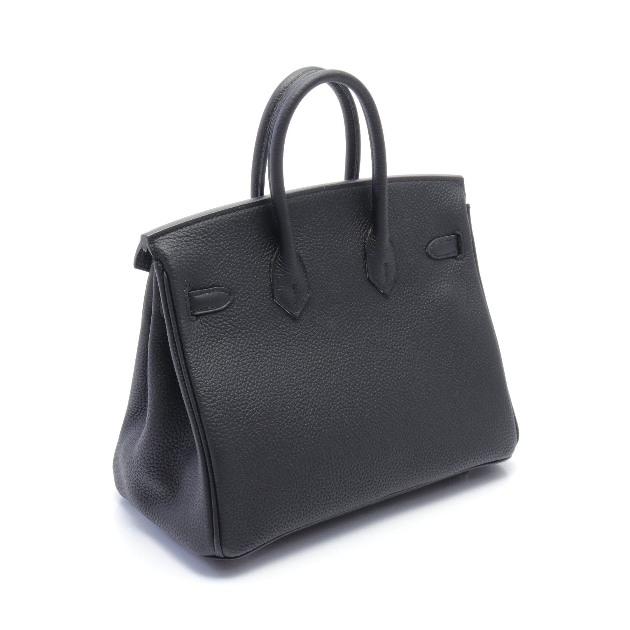 Hermes Hermes Birkin 25 Handbag Togo Black Silver Hardware D Stamp Size ONE SIZE - 2 Thumbnail