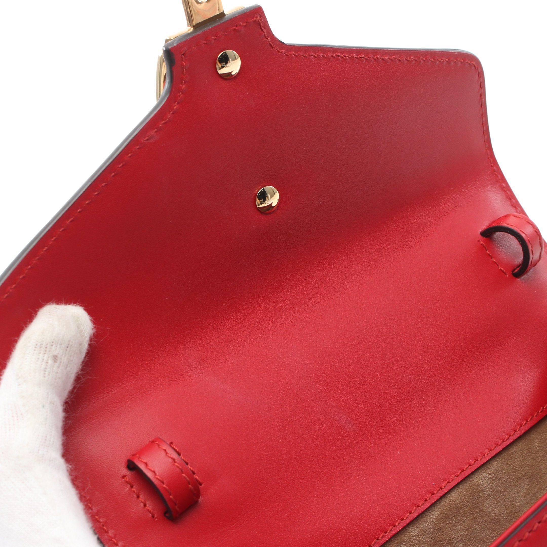 Gucci Gucci Sylvie Sherry Line Handbag Leather Red Multicolor Size ONE SIZE - 7 Thumbnail