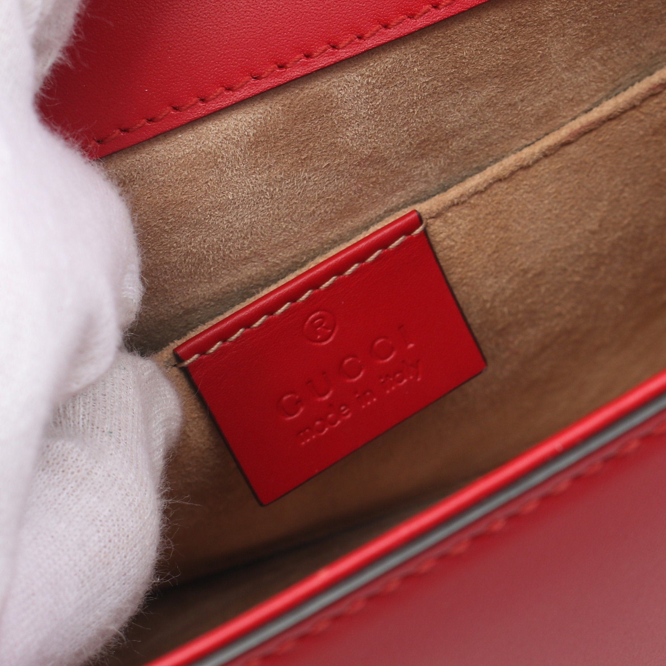 Gucci Gucci Sylvie Sherry Line Handbag Leather Red Multicolor Size ONE SIZE - 4 Thumbnail