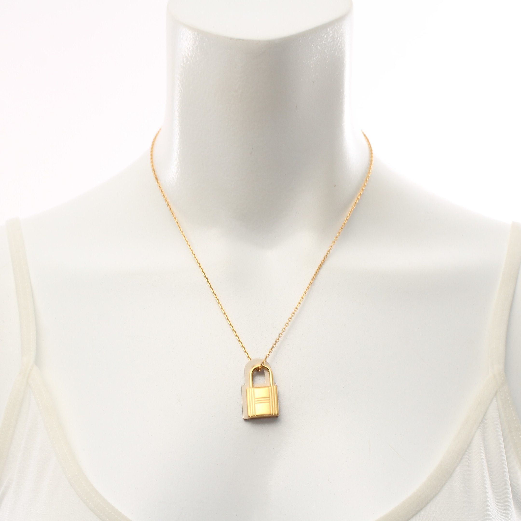 Hermes Hermes Okelley Necklace Gp Veau Swift Gold White Z Stamp Size ONE SIZE - 5 Thumbnail