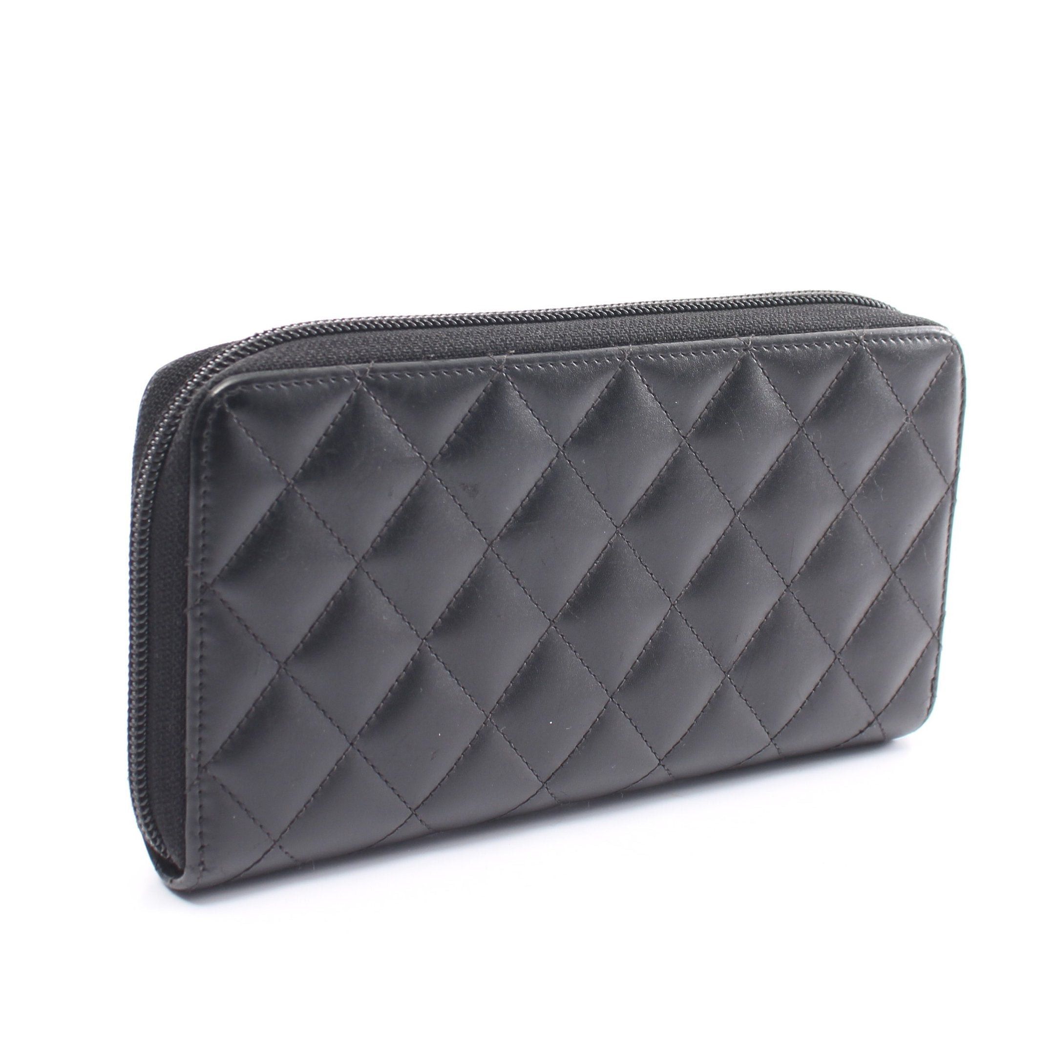 Chanel Chanel Cambon Line Round Zipper Long Wallet Leather Patent Black Silver Hardware Size ONE SIZE - 2 Thumbnail