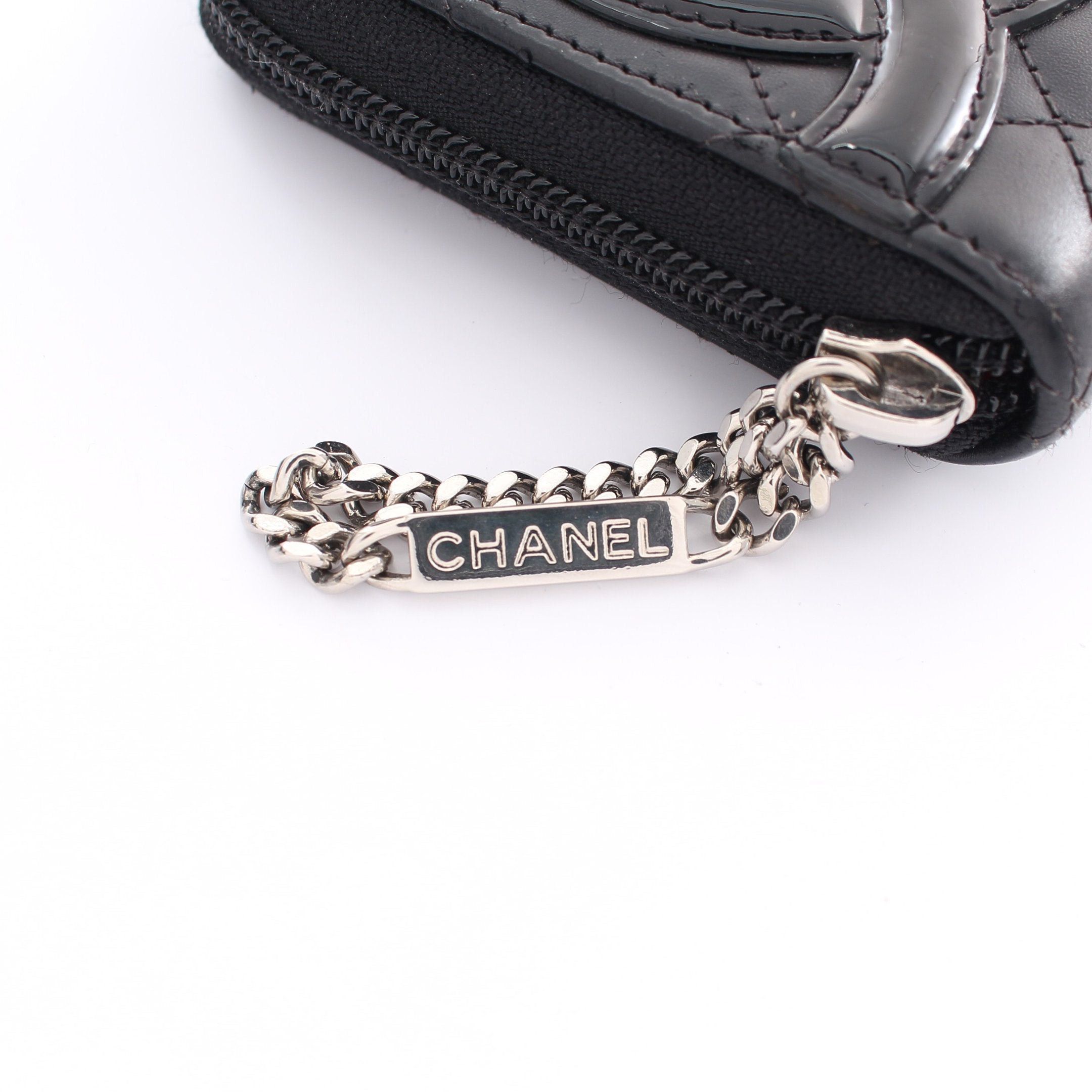 Chanel Chanel Cambon Line Round Zipper Long Wallet Leather Patent Black Silver Hardware Size ONE SIZE - 10 Thumbnail