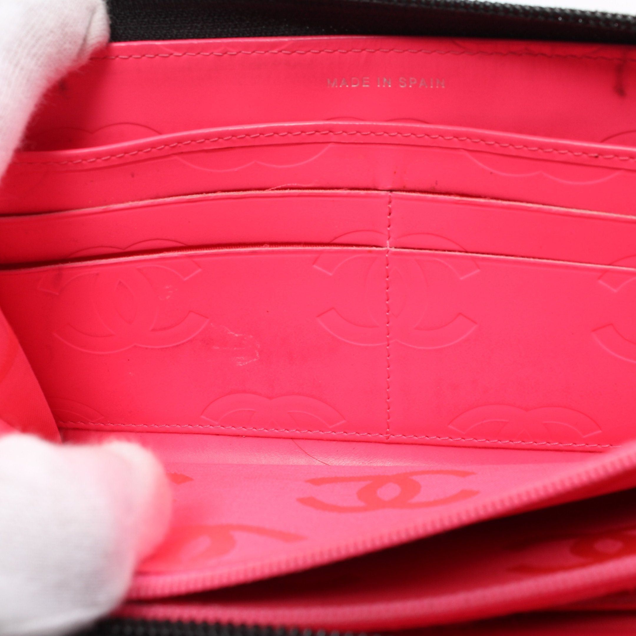 Chanel Chanel Cambon Line Round Zipper Long Wallet Leather Patent Black Silver Hardware Size ONE SIZE - 11 Thumbnail