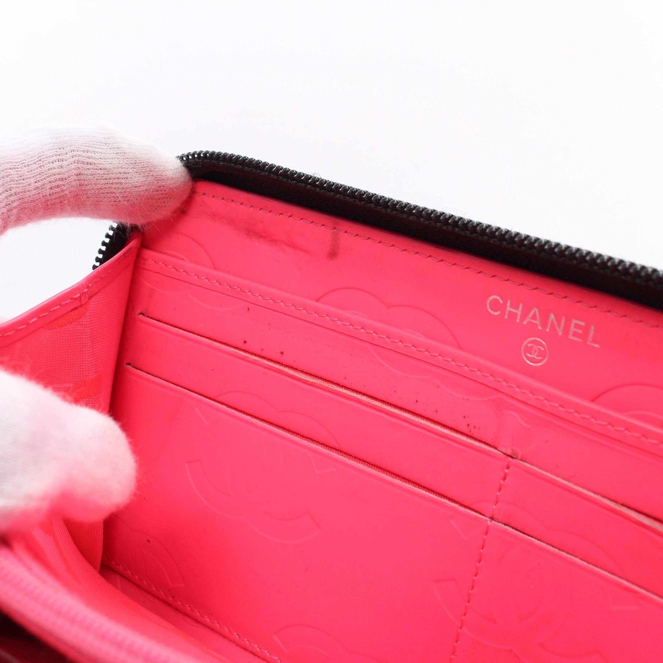 Chanel Chanel Cambon Line Round Zipper Long Wallet Leather Patent Black Silver Hardware Size ONE SIZE - 9 Thumbnail