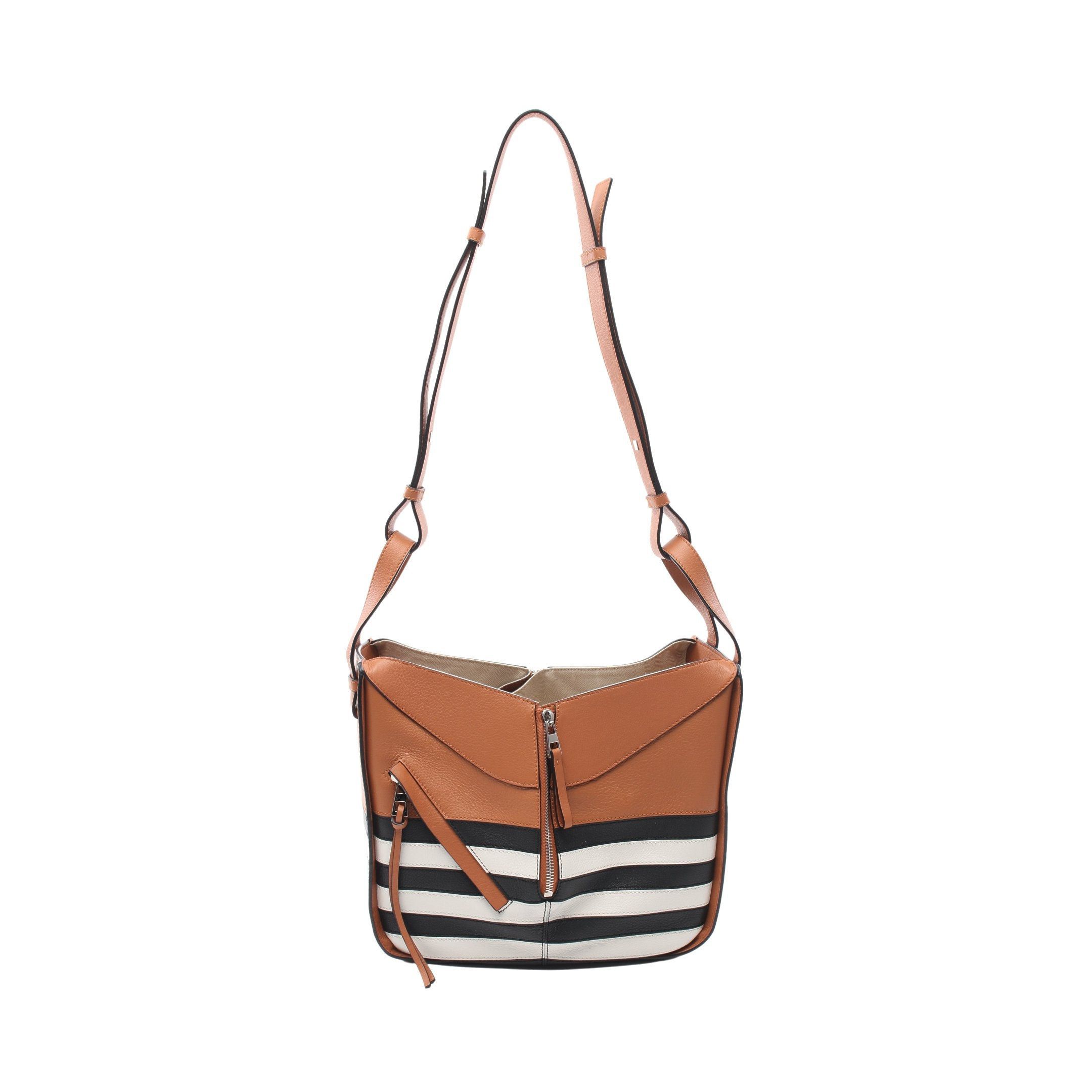 Loewe Loewe Hammock Small Marin Marine Handbag Leather Light Brown Black White Size ONE SIZE - 6 Thumbnail