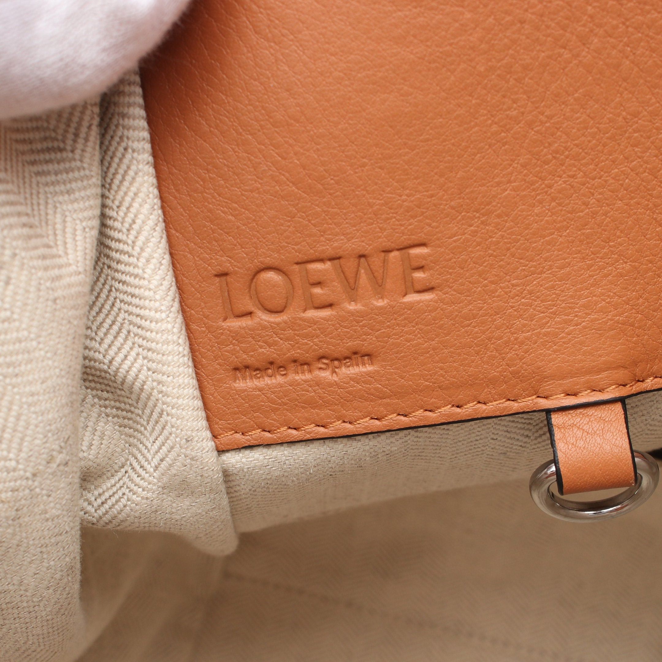 Loewe Loewe Hammock Small Marin Marine Handbag Leather Light Brown Black White Size ONE SIZE - 4 Thumbnail