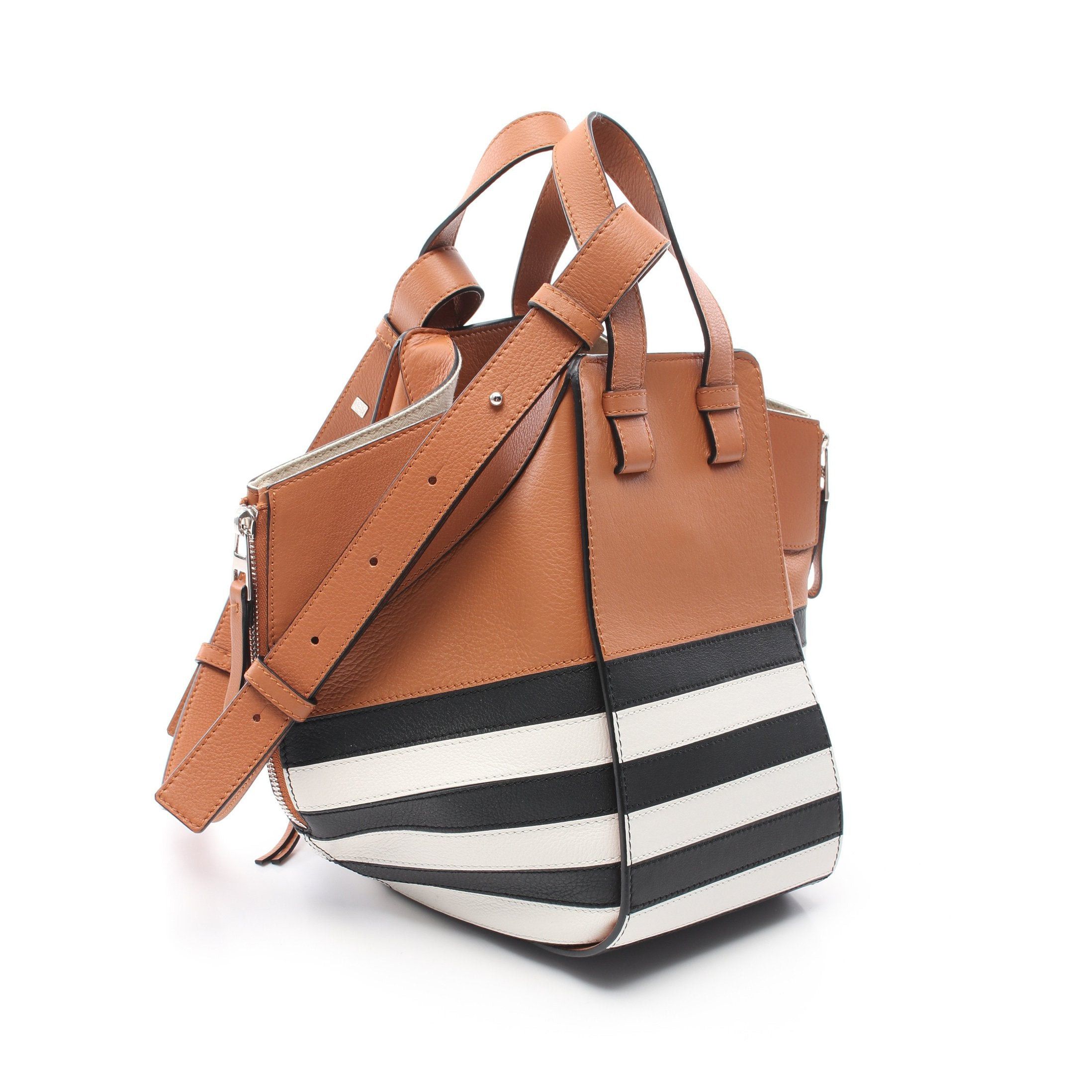 Loewe Loewe Hammock Small Marin Marine Handbag Leather Light Brown Black White Size ONE SIZE - 2 Thumbnail