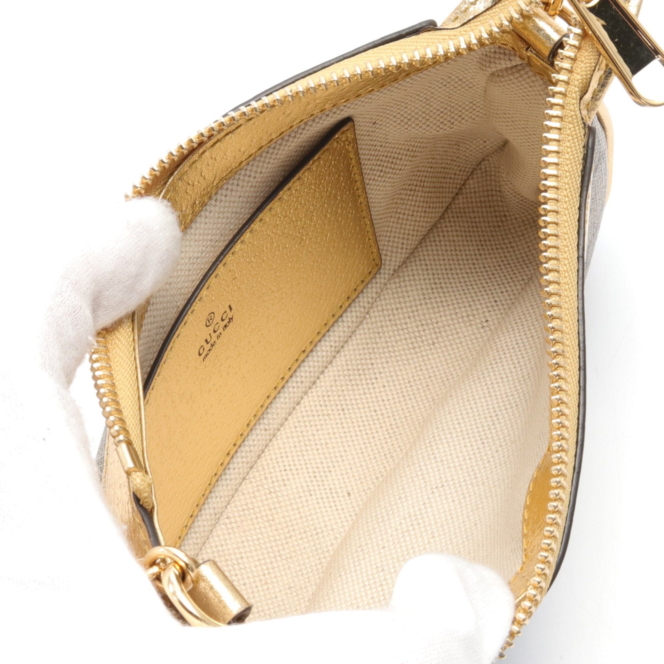 Gucci Gucci Ophidia Mini Bag Gg Supreme Chain Handbag Leather Beige Dark Brown Gold Size ONE SIZE - 3 Thumbnail