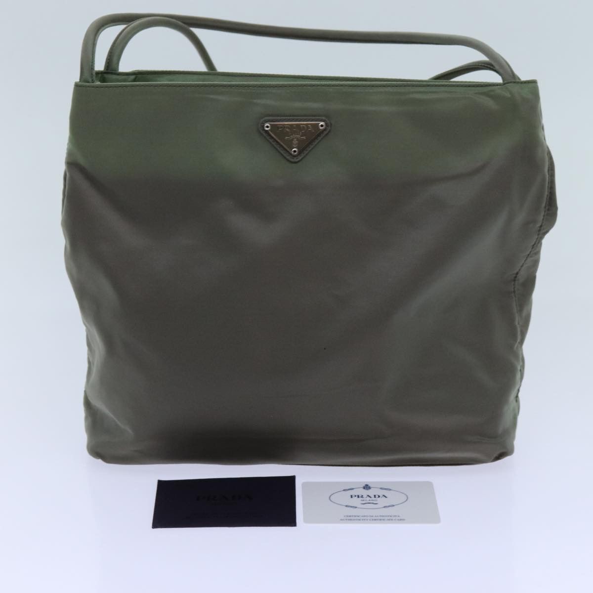 Prada Khaki Canvas Tote Bag (Pre-Owned) Size ONE SIZE - 8 Thumbnail