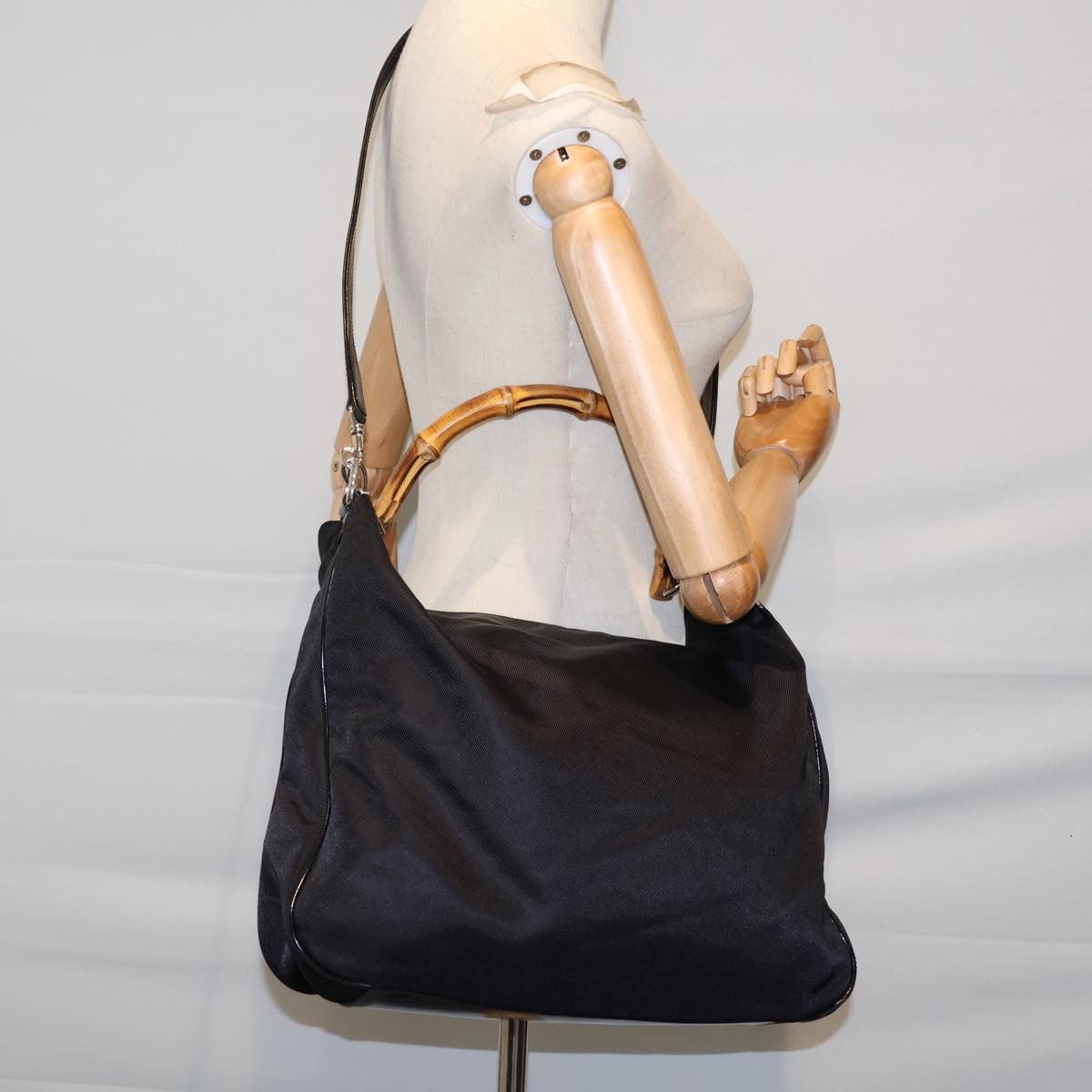 Gucci Bamboo Black Synthetic Handbag (Pre-Owned) Size ONE SIZE - 7 Thumbnail