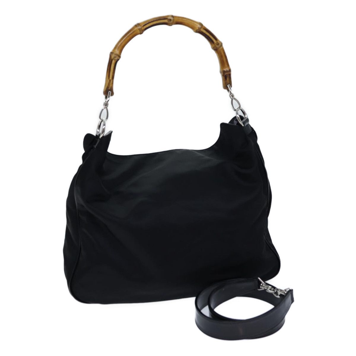 Gucci Bamboo Black Synthetic Handbag (Pre-Owned) Size ONE SIZE - 8 Thumbnail