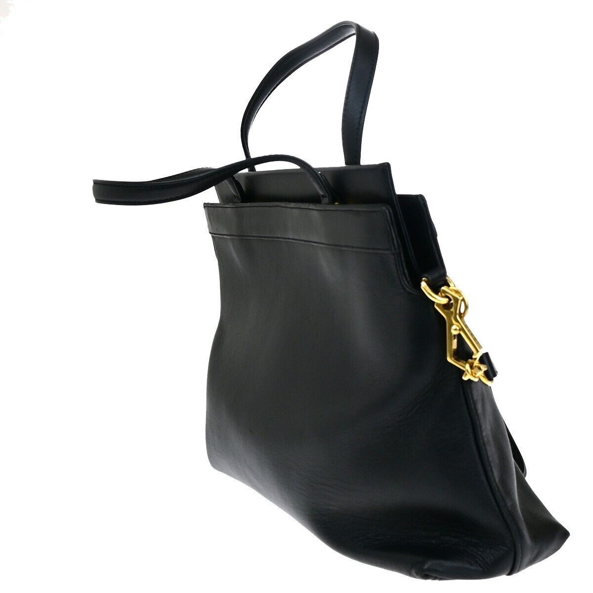 Gucci Interlocking G Black Leather Handbag (Pre-Owned) Size ONE SIZE - 11 Thumbnail
