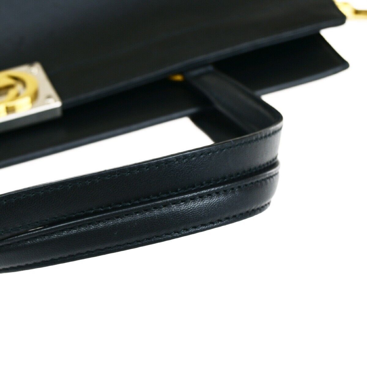 Gucci Interlocking G Black Leather Handbag (Pre-Owned) Size ONE SIZE - 9 Thumbnail