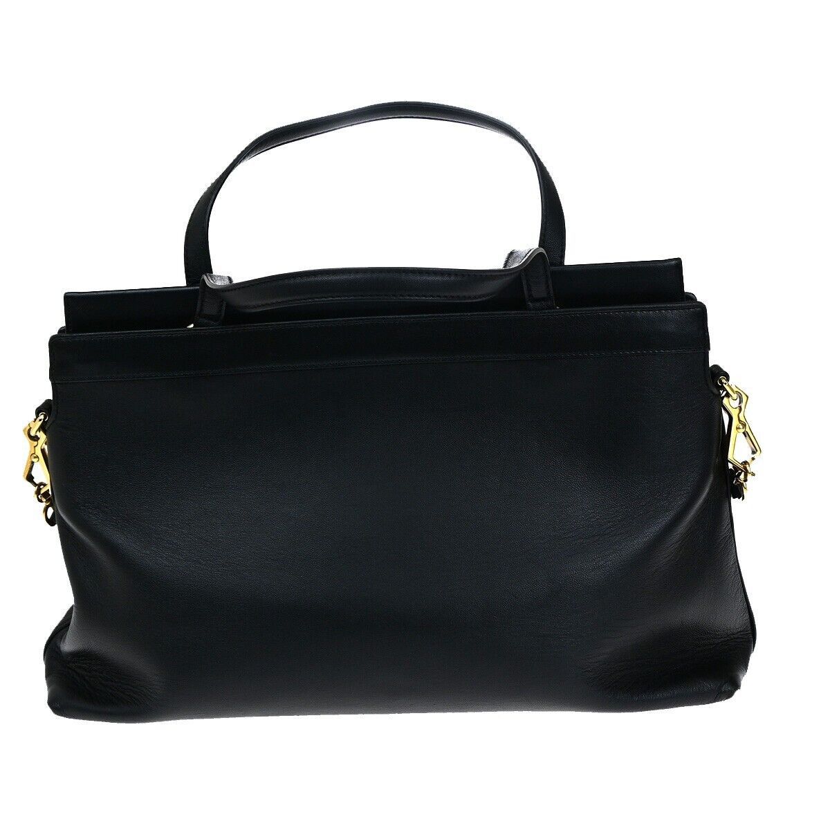Gucci Interlocking G Black Leather Handbag (Pre-Owned) Size ONE SIZE - 2 Thumbnail