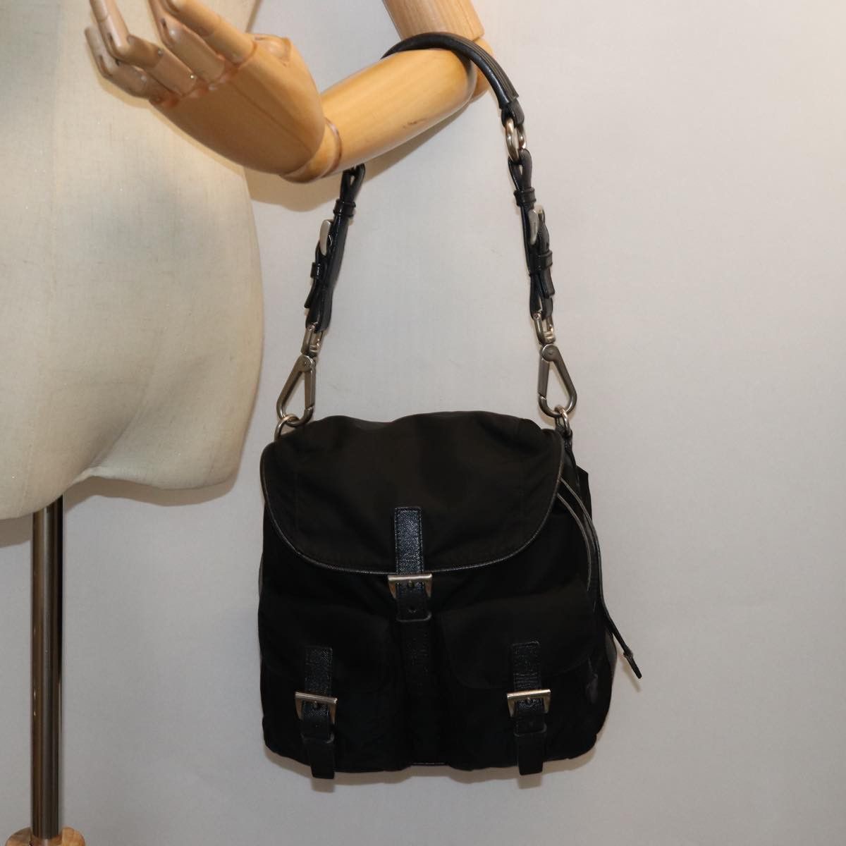 Prada Tessuto Black Synthetic Shoulder Bag (Pre-Owned) Size ONE SIZE - 7 Thumbnail